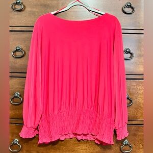 Philosophy Bright Pink Gathered Blouse